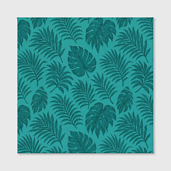 Холст квадратный Тропические листья - паттерн, цвет: 3D-принт — фото 2