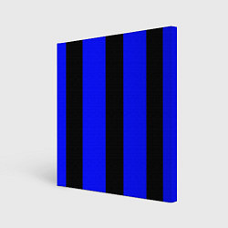 Холст квадратный Color blue black stripes, цвет: 3D-принт