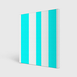 Картина квадратная Color light blue white lines