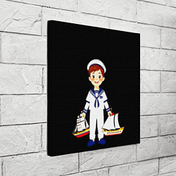 Холст квадратный Маленький морячок, цвет: 3D-принт — фото 2