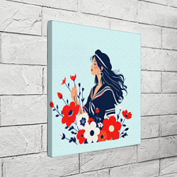 Холст квадратный Девушка моряка, цвет: 3D-принт — фото 2