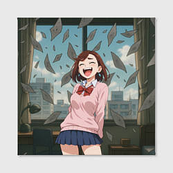 Холст квадратный Сиратори Айра смеется - Дандадан, цвет: 3D-принт — фото 2