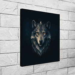 Холст квадратный Пиксельная голова волка, цвет: 3D-принт — фото 2
