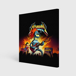Холст квадратный Bender is a hard rock guitarist - Futurama, цвет: 3D-принт