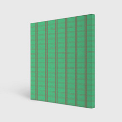 Картина квадратная Color green cage brown stripes