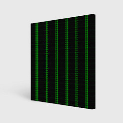 Холст квадратный Color black cage green stripes, цвет: 3D-принт