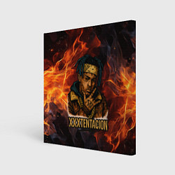 Картина квадратная XXXTentacion на фоне огня
