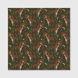 Холст квадратный Лисы в подснежниках, цвет: 3D-принт — фото 2