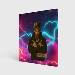 Холст квадратный XXXTentacion с цепью, цвет: 3D-принт