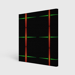 Картина квадратная Color black green orange stripes