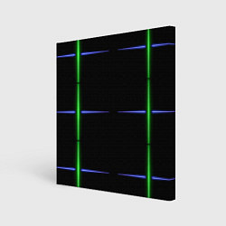 Картина квадратная Color black green purple stripes
