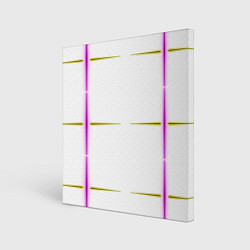Картина квадратная Color white pink yellow stripes