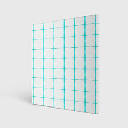 Холст квадратный Color white light blue crosses, цвет: 3D-принт