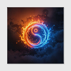 Холст квадратный Инь ян огонь и лёд, цвет: 3D-принт — фото 2