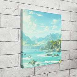 Холст квадратный Художественный берег со скалами, цвет: 3D-принт — фото 2