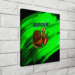 Холст квадратный Бешеная улитка с энергетиком - форсаж, цвет: 3D-принт — фото 2