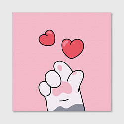 Холст квадратный Cats hands with hearts, цвет: 3D-принт — фото 2