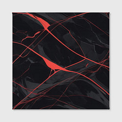Холст квадратный Текстура мрамора с красными полосками, цвет: 3D-принт — фото 2