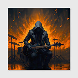 Холст квадратный Гитарист играющий в пламени, цвет: 3D-принт — фото 2