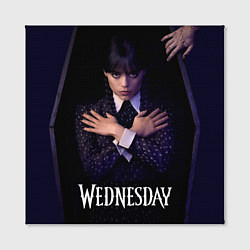 Холст квадратный Уэнсдей в гробу и вещь Wednesday, цвет: 3D-принт — фото 2