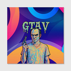 Холст квадратный Тревор Филипс GTA 5, цвет: 3D-принт — фото 2