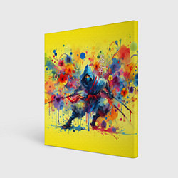 Холст квадратный Japanese cool ninja - watercolor fantasy, цвет: 3D-принт