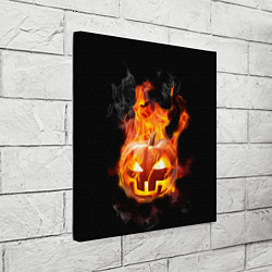 Холст квадратный Горящая тыква джек, цвет: 3D-принт — фото 2