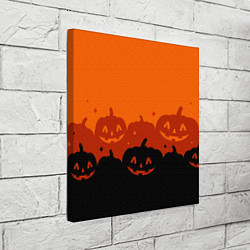 Холст квадратный Хэллоуин счастливые тыквы, цвет: 3D-принт — фото 2