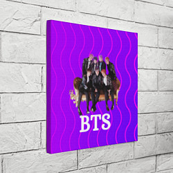Холст квадратный BTS состав группы на диване, цвет: 3D-принт — фото 2