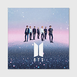 Холст квадратный BTS нежный блестящий фон, цвет: 3D-принт — фото 2