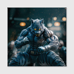 Холст квадратный Волк боец, цвет: 3D-принт — фото 2