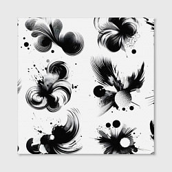 Холст квадратный Чёрно-белая абстракция нейроарт, цвет: 3D-принт — фото 2