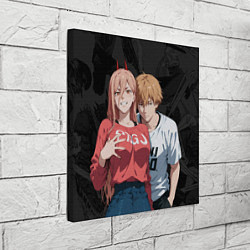 Холст квадратный Power and Denji, цвет: 3D-принт — фото 2