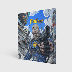 Холст квадратный Fallout брутальный седьмой, цвет: 3D-принт