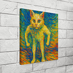 Холст квадратный Борзый кот в стиле Ван Гога, цвет: 3D-принт — фото 2