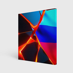 Картина квадратная Russia flag fractures