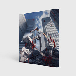 Холст квадратный Denji in city Chainsaw man, цвет: 3D-принт