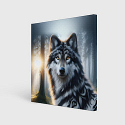 Холст квадратный Морда волка - Россия, цвет: 3D-принт