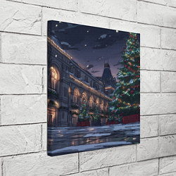 Холст квадратный Новогодняя Московская ночь, цвет: 3D-принт — фото 2