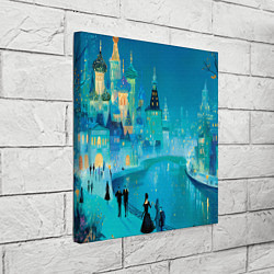 Холст квадратный Новогодняя праздничная Москва, цвет: 3D-принт — фото 2