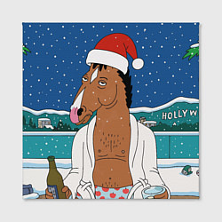 Холст квадратный Новогодний Конь Боджек, цвет: 3D-принт — фото 2