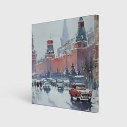 Картина квадратная Старинная Москва - новый год