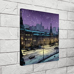 Холст квадратный Ночь в новогодней Москве, цвет: 3D-принт — фото 2