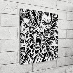 Холст квадратный Свирепые лица и молнии - нейроарт, цвет: 3D-принт — фото 2