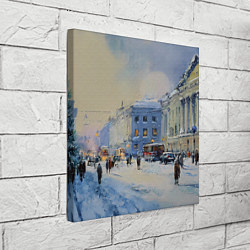 Холст квадратный Зимний праздничный Питер, цвет: 3D-принт — фото 2