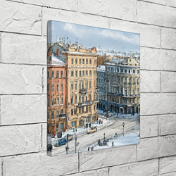 Холст квадратный Зимняя улица Питера, цвет: 3D-принт — фото 2