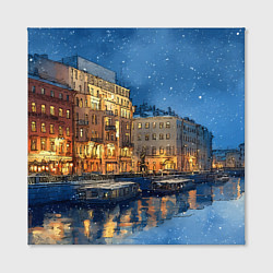 Холст квадратный Новогодняя ночь Санкт-Петербурга, цвет: 3D-принт — фото 2