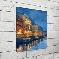 Холст квадратный Новогодняя ночь Санкт-Петербурга, цвет: 3D-принт — фото 2