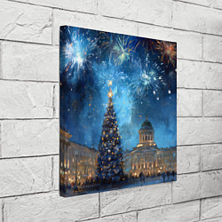 Холст квадратный Новый год Санкт-Петербург, цвет: 3D-принт — фото 2