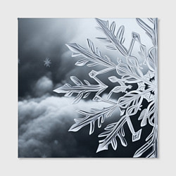 Холст квадратный Снежинка на черно белое, цвет: 3D-принт — фото 2